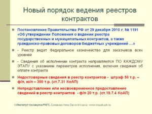 Кем осуществляется ведение реестра контрактов